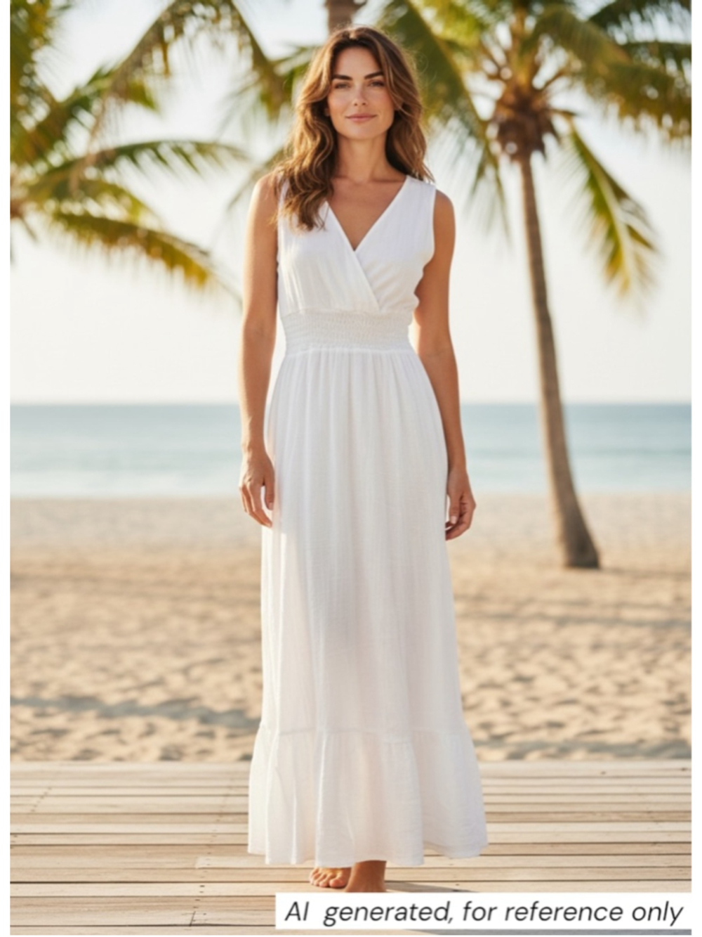 BLANC DU NIL Cotton White Maxi Dress, Coastal Vacation, Sz T2